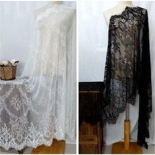 3M/Lot African Lace Fabric Eyelash Lace Handmade DIY Wedding Accessories Clothing Curtain Material