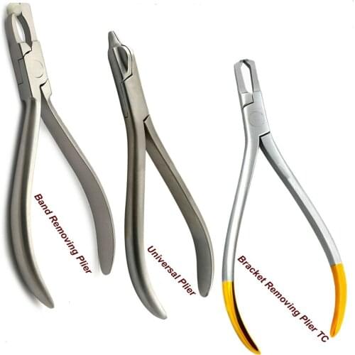3Pcs Set Dental Band Remover Bracket Pliers Universal Orthodontic Adhesive Lab