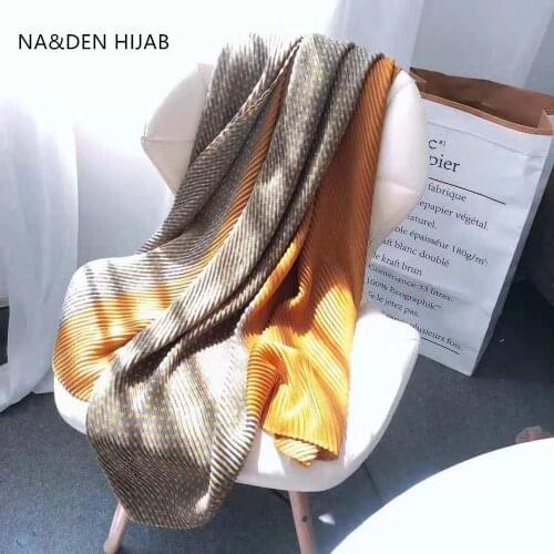 9pcs/lot NEW warm crinkled solid scarf women pleated wraps shawl cosy viscose muslim arab musilm hijabs fast shipping