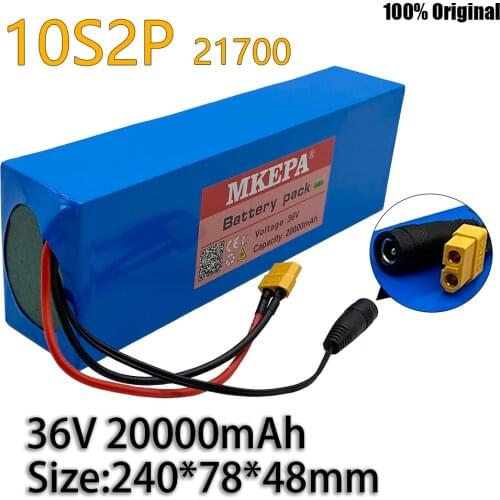 36V battery 20ah 21700 20000mah 10S2P battery pack 500W high power battery Ebike electric bicycle BMS XT60