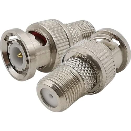 Hot sale 10/5/2/1pcs BNC Male Plug to F Female Jack Adapter RF Coaxial Connector Coupler Adapters CCTV Camera