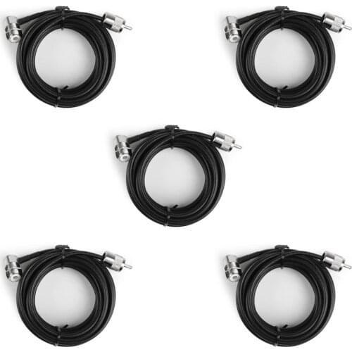 Artudatech 5Pcs 5M Feeder Car Radio Extension Cable For Moible Radio Antenna PL259 SO239
