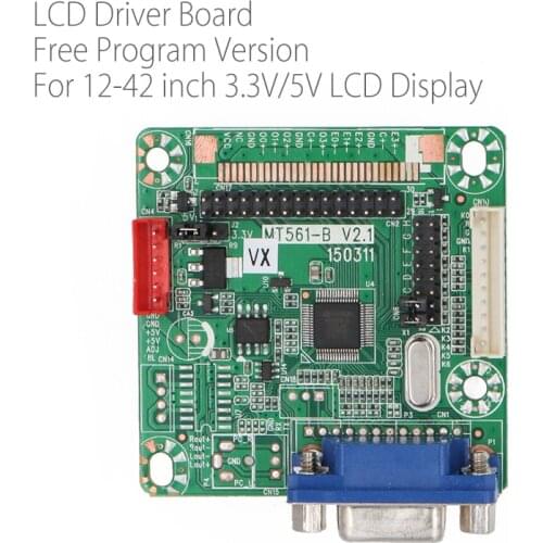 Free Program Verison MT516-B General LVDS LCD Driver Board VGA for 12-42 inch LCD Monitor Panel Jump Cap DC 5V IN 3.3V/5V