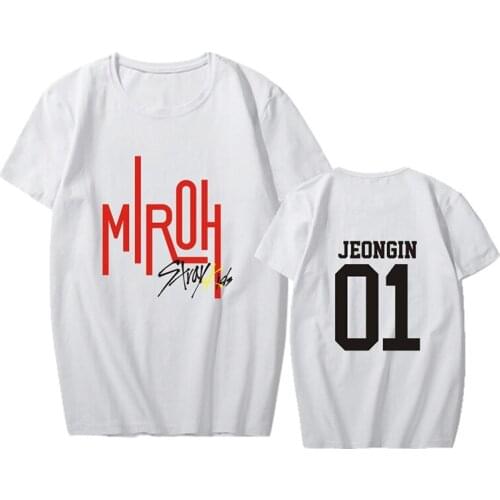 KPOP Stray Kids T Shirt StrayKids MINHO JISUNG WOOJIN CHANGBIN FELIX Korean Hip Hop Short Sleeve Cotton T-Shirt Women Streetwear
