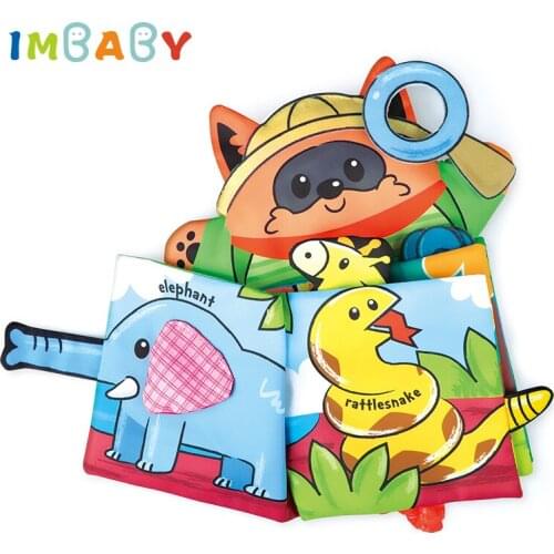 IMBABY Baby Books Quiet Books Learning Educational Toddler Cloth Book Hand Puppet Toys Children Books Baby English Baby Bed Toys