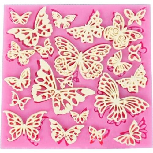 DIY 3D Butterfly Form Silicone Mold Cupcake Fondant Molds Gumpaste Chocolate Moulds Sugarcraft Cake Decorating Tools