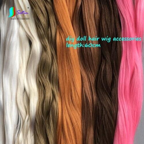 Length 60cm Candy Colorful High Quality Soft Hair Wig DIY Hand Doll Ob Obitsu Azone Doll High Wig Accessories