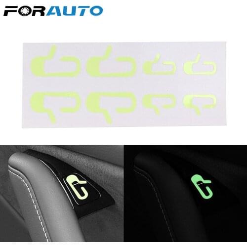 LEEPEE Car Decals DIY Interior Decoration 1 Set Luminous stickers Car Door Open Exit Sticker Decal Fit For Tesla Model 3