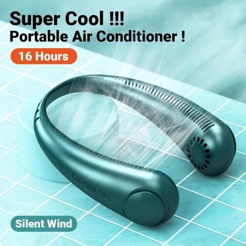 Airmsen-Neck Bladeless Mini Fan, 4000mAh, USB Rechargeable, Quiet, Sports, 3 Speed, Adjustable, Portable, Home & Outdoor
