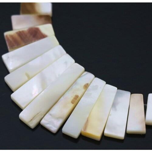 Fashion Natural abalone white mother shell 13pcs long rectangle stick hot pendant jewelry B1152