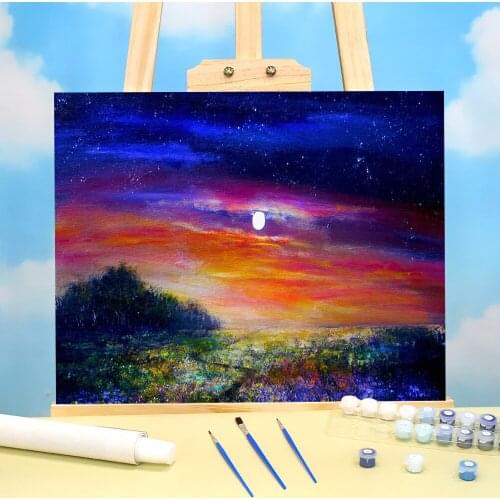 Natural Scenery Sunset Flames Painting By Numbers Package Acrylic Paints 40*50 Picture By Numbers Photo Handmade Handiwork