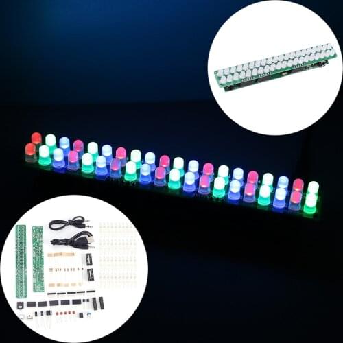 DIY Kit LM3914 LED Audio Spectrum Indicator Red/Green/Blue LED Level Indicator Suite Music Rhythm Volume Spectrum Display