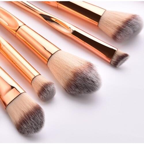 8pcs Golden Meakeup Brushes Set Face Foundation Powder Eyeshadow Blush Lip Blam Make Up Brush Kit Cosmetic Beauty Tools