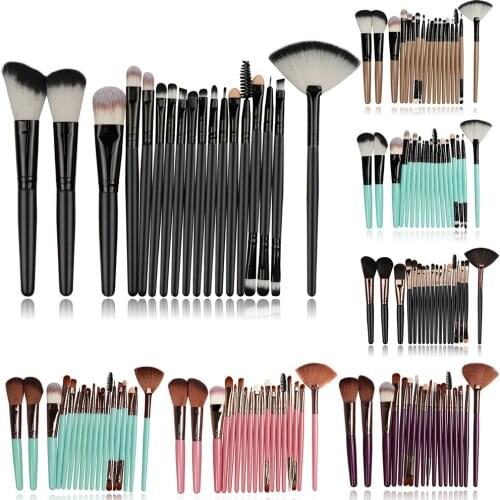 SAIANTTH 18pcs Fan Shaped Makeup Brushes Set Eye Shadow Blush Brush Beauty Tools Double Head Eyerow Eyeliner Eyelashes Make up