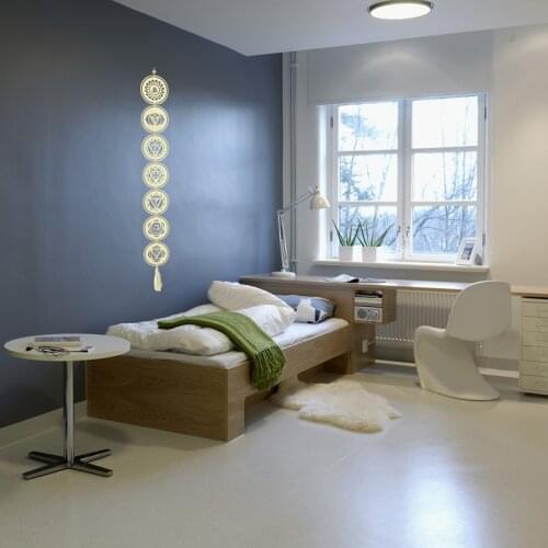 Newly Wooden Chakra Hanging Ornament Lightweight Simple Wall Art Decoration for Home Living Room Bedroom