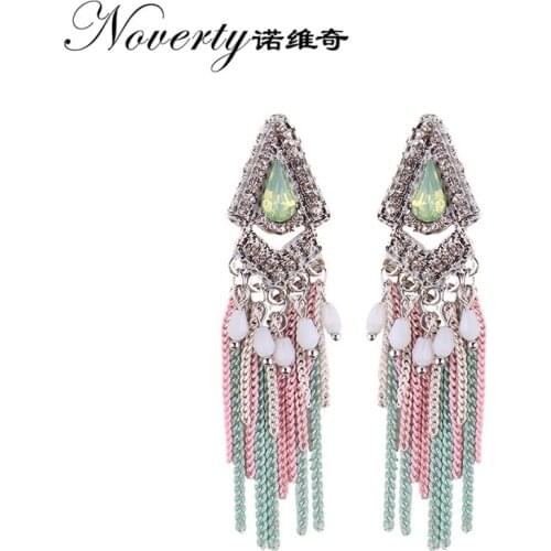 2019 New Sweet Beautiful Candy Color Crystal Tassels Earrings Womens Fashion Jewelry Accessories Gifts