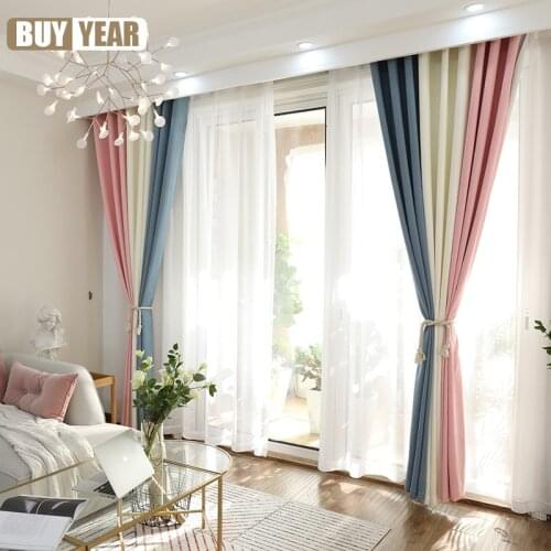 New window curtain Spring Products Modern Simple Mosaic Shading Curtains for Living Dining Room Bedroom