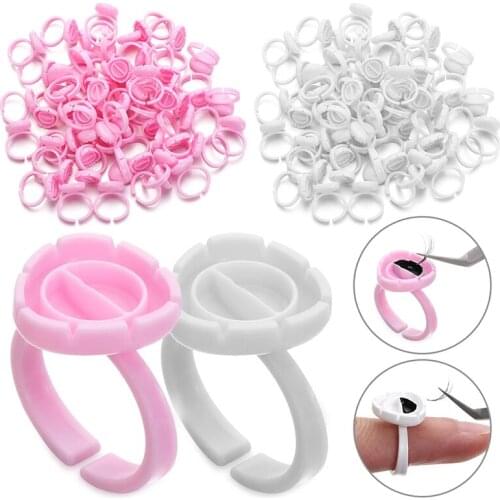 Wholesale 500Pcs Disposable Eyelash Extension Glue Rings for Eyelash Extension Glue Holder Glue Container