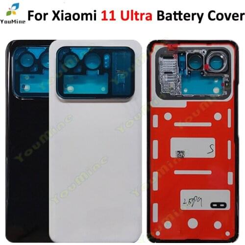 Original For Xiaomi Mi 11 Ultra Back Battery Cover Housing Door Rear Case +Camera Frame For xiaomi 11 ultra back housing