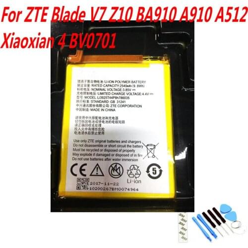NEW Original 2540mAh LI3925T44P8H786035 Battery for ZTE Blade V7 Z10 BA910 A910 A512 Xiaoxian 4 BV0701 mobile phone