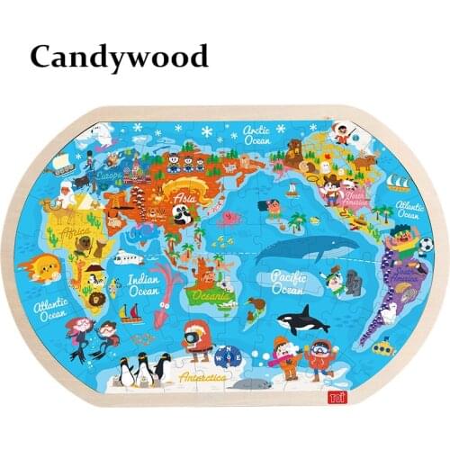 45*30 CM Large The World Map Puzzle Kids Wooden Toys Children Early Learning Education Toys for Child Map of World jigsaw Puzzle