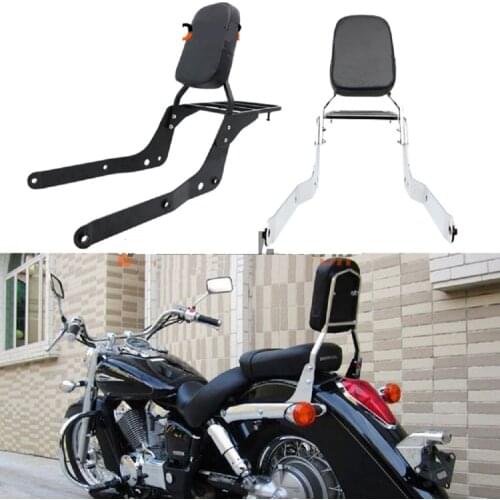 Backrest Sissy Bar Luggage Rack Cushion Pad for Honda Shadow Aero VT750 04-12