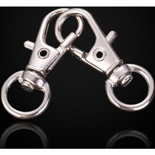 Sale 5PCS/Lot Silver rhodium lobster Clasp Clips Key Hook Keychain Split Key Ring Findings Clasps For DIY Keychains Making