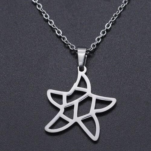 Seastar Stainless Steel Charm Necklace for Women Dainty Steel Necklaces Accept OEM Order Dropshipping Wholesale