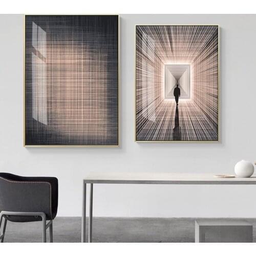 Modern Building Picture Abstract Creative Corridor Architecture Canvas Painting Home Decor Wall Art Poster Print for Livingroom