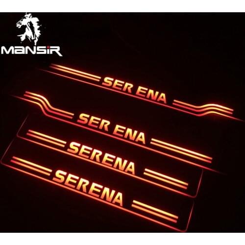LED Door Sill Lights For Nissan Serena Plate Guard Pathway Welcome Car Scuff Led Moving Lamp Pedal Light
