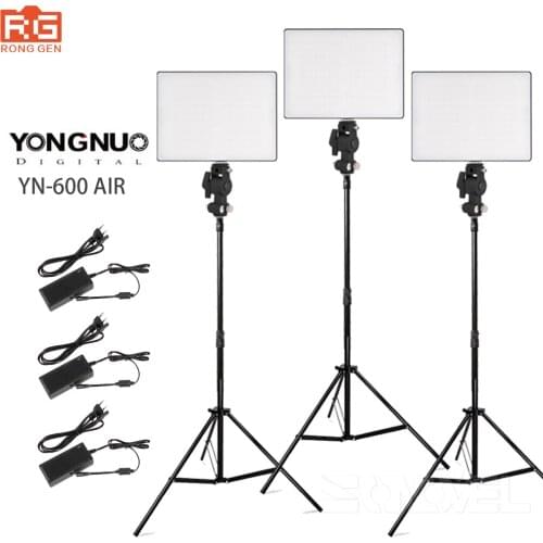 YONGNUO YN600Air YN600 Air LED 3200K-5500K Photography Light Kit + Power Adapter for Canon Nikon Pentax Olympas DSLR & Camcorder