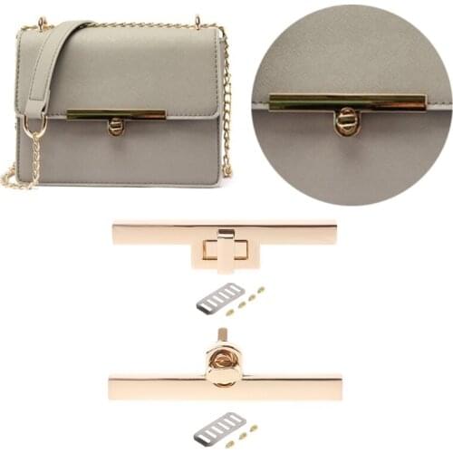 THINKTHENDO New Bag Accessories Metal Clasp Turn Locks Twist Lock for DIY Handbag Craft Bag Purse Hardware Elegant Gold