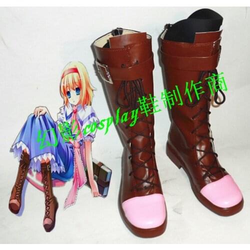 Touhou Project Alice Margatroid Halloween Long Cosplay Shoes Boots H016