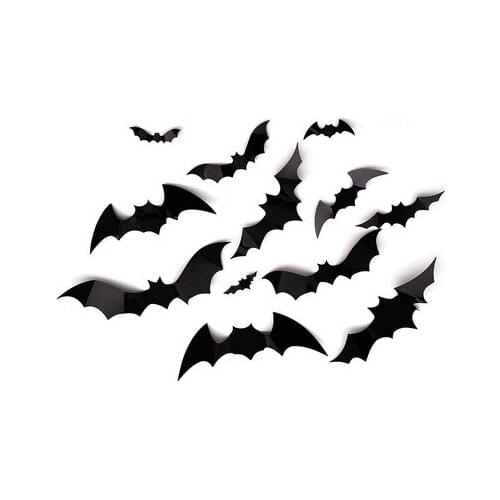 Halloween Decoration 3D Black PVC Bat Halloween Party DIY Decor Bar Room Halloween Party Scary Decos Props Wall Sticker