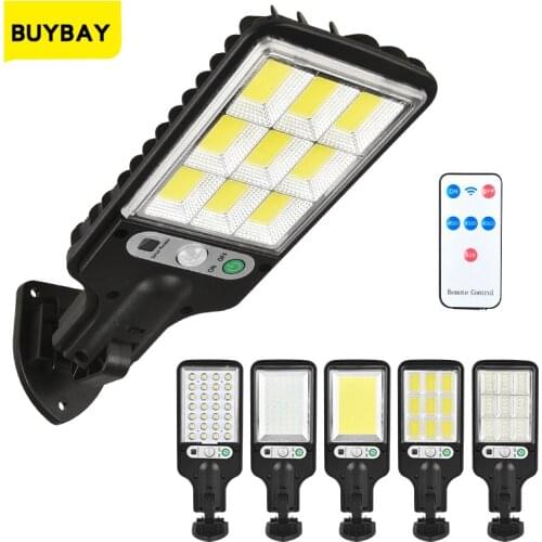 BUYBAY Solar Lights Outdoor Wireless COB Solar Motion Sensor Security Lamp with 3 Lighting Modes for Garden Street Deck