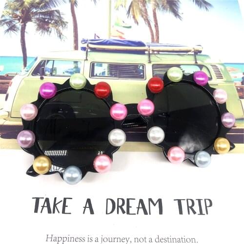 ZAOLIHU Round Rainbow Pearl Kids Sunglasses 7 Colors Round Design Baby Eyeglasses UV400 Summer Shades Gorgeous Children Gafas De