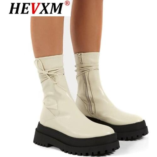 New Brand Big Size 43 Female Platform ankle boots chunk punk Combat Boots for women Cool Stylish Autumn shoes woman