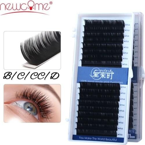 16Rows Individual Eyelashes Extensions Silk Volume Eyelash Extension Cilios False Eyelashes Premium Faux Mink Eye Lashes Make Up