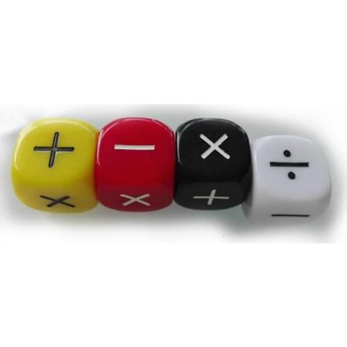 4Pcs/set Addition/Subtraction/Multiplication/Division Symbol Dice Operation Baby Teaching Assistant Props 16mm Dices