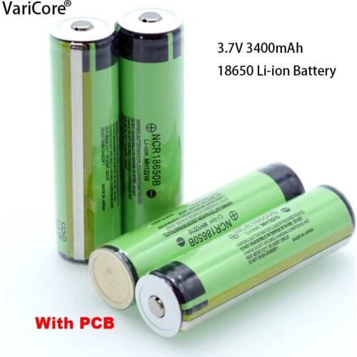 2020 VariCore 100% New secure Original NCR18650B 3400mAh 18650 Rechargeable Battery with PCB 3.7V for Flashlight batteries