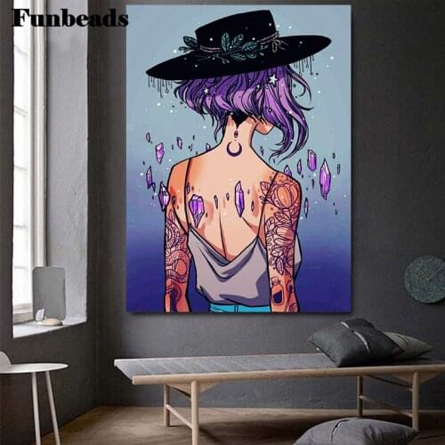 Anime Geisha Girl Diamond Painting Full Drill Round square Diamond Diamond Embroidery Rhinestone Pictures Wall Decor New FF850