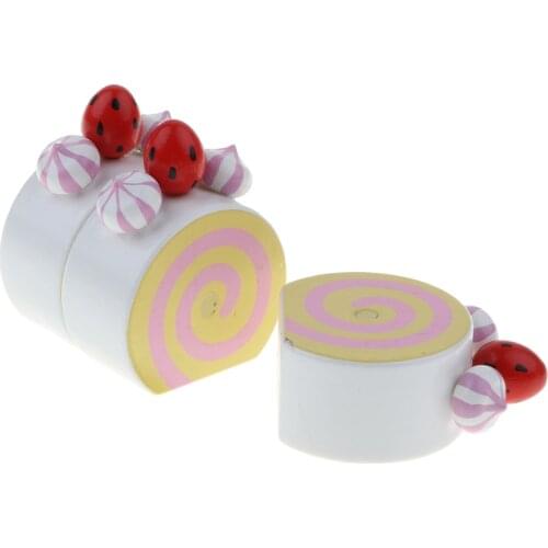 Wooden Strawberry Cake for Kids Toddler Birthday Party Pretend Play Toy