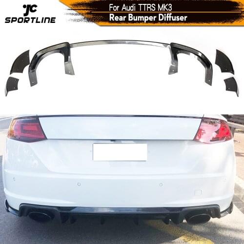Carbon Fiber / FRP Car Rear Bumper Diffuser Lip Spoiler Guard for Audi TTRS 2016 2017 2018 Rear Bumper Lip Spoiler