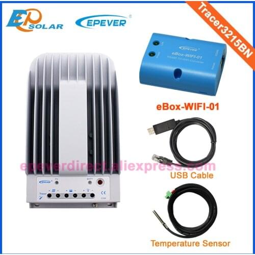 EBOX Wifi BLE wireless Tracer3215BN Solar Panels Portable Controller USB cable and temp sensor 30A 30amp 24V 12V auto type