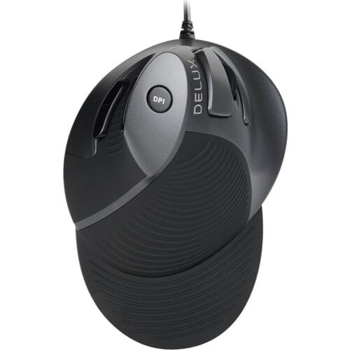 Delux M618GX Wireless game Mouse 6 Buttons 1600DPI Ergonomic Vertical Computer Mouse with Rubber Protective Shell for PC Laptop