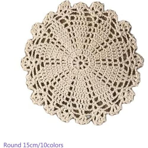 HOT cotton placemat cup coaster mug holder kitchen handmade table place mat cloth lace round Crochet drink doily pad tableware