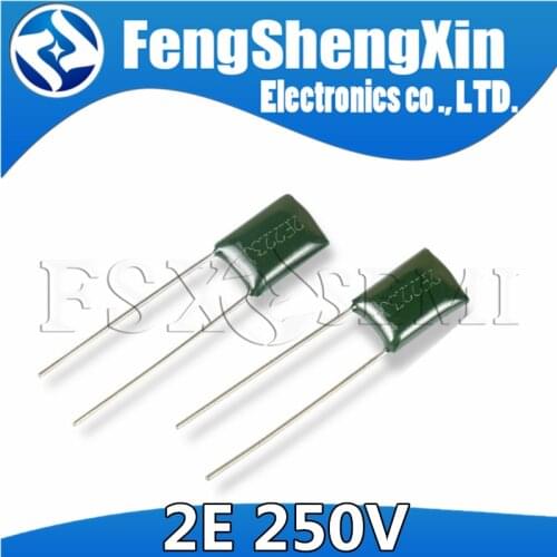 20pcs Polyester film capacitor 250V 1NF 2.2NF 4.7NF 10NF 33NF 68NF 100NF 2E102J 2E152J 2E222J 2E332J 2E472J 2E103J 2E223J 2E104J
