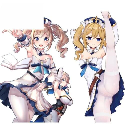 Barbara And Kaeya Genshin Impact Stickers For Skoda Citigo Car Accessories Decor Decal Vinyl Materal 20CM