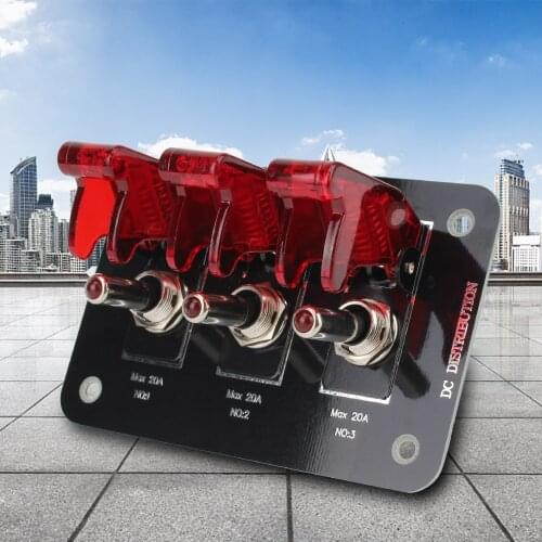 20A DC 12-24V Red Waterproof Cover WIth Fuse Toggle Switch Panel Ignition Switch Panel For Car Truck Caravan Car Switch Panel