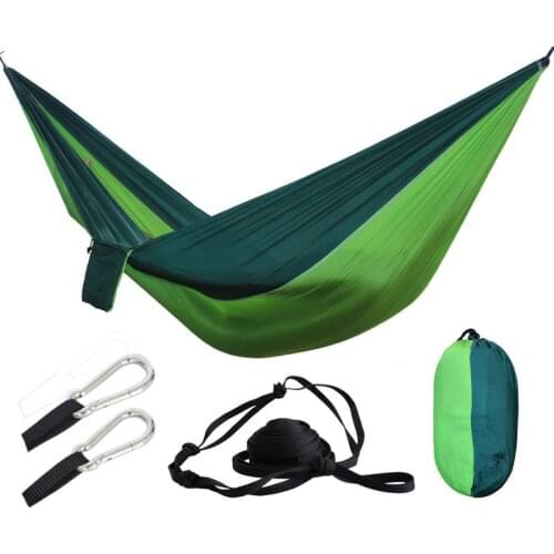 Portable Lightweight Parachute Nylon Hammock With Tree Straps For Backpacking Camping Travel Beach Garden Outdoor Camping Gear